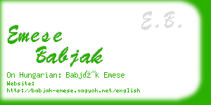 emese babjak business card